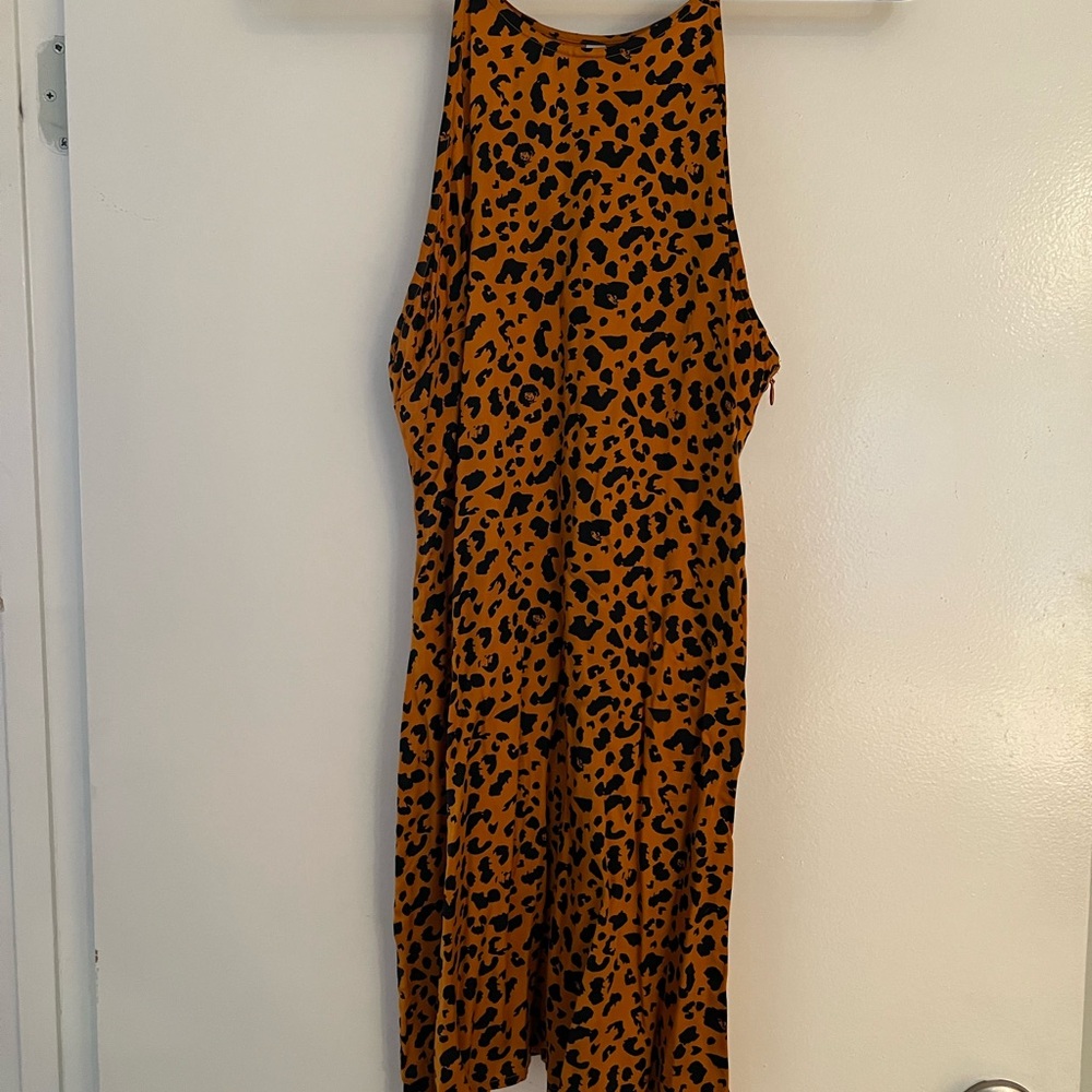 RVCA Animal Print Dress in Orange and Black